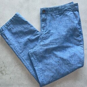 Women’s gap girlfriend khaki light blue linen/cotton trousers